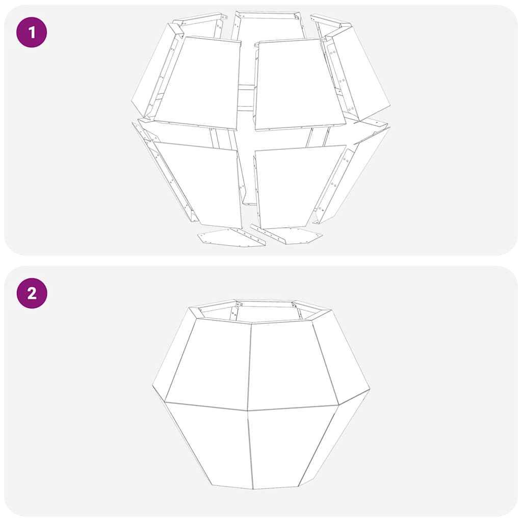 Planter Anthracite 50 x 50 x 40 cm Steel