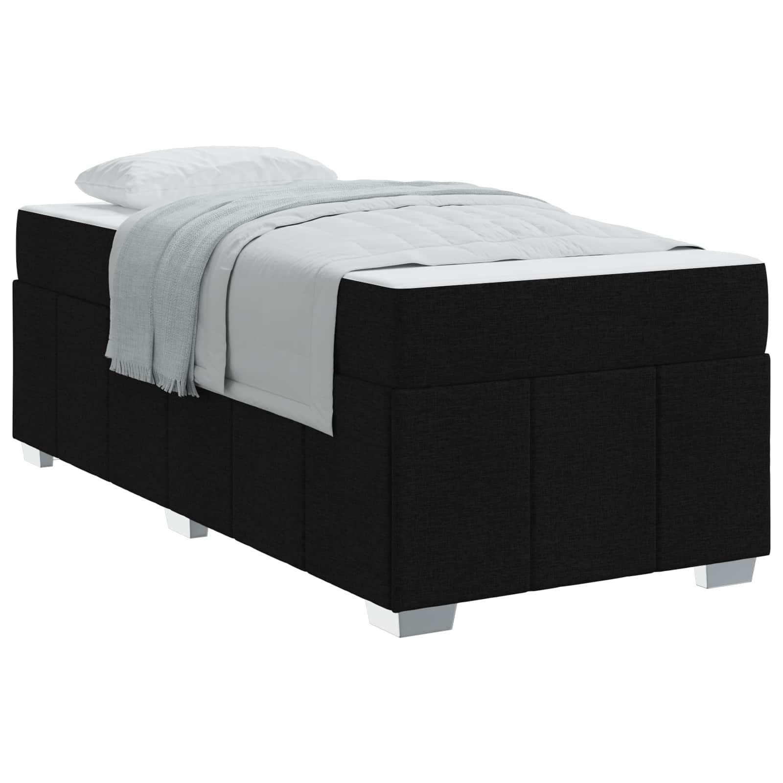 Bed Frame with Mattress Black 90 x 190 cm Fabric