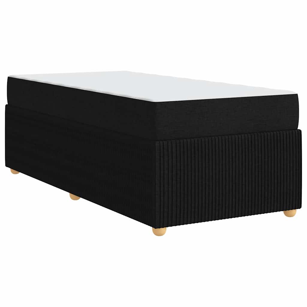 Bed Frame with Mattress Black 90 x 190 cm Fabric