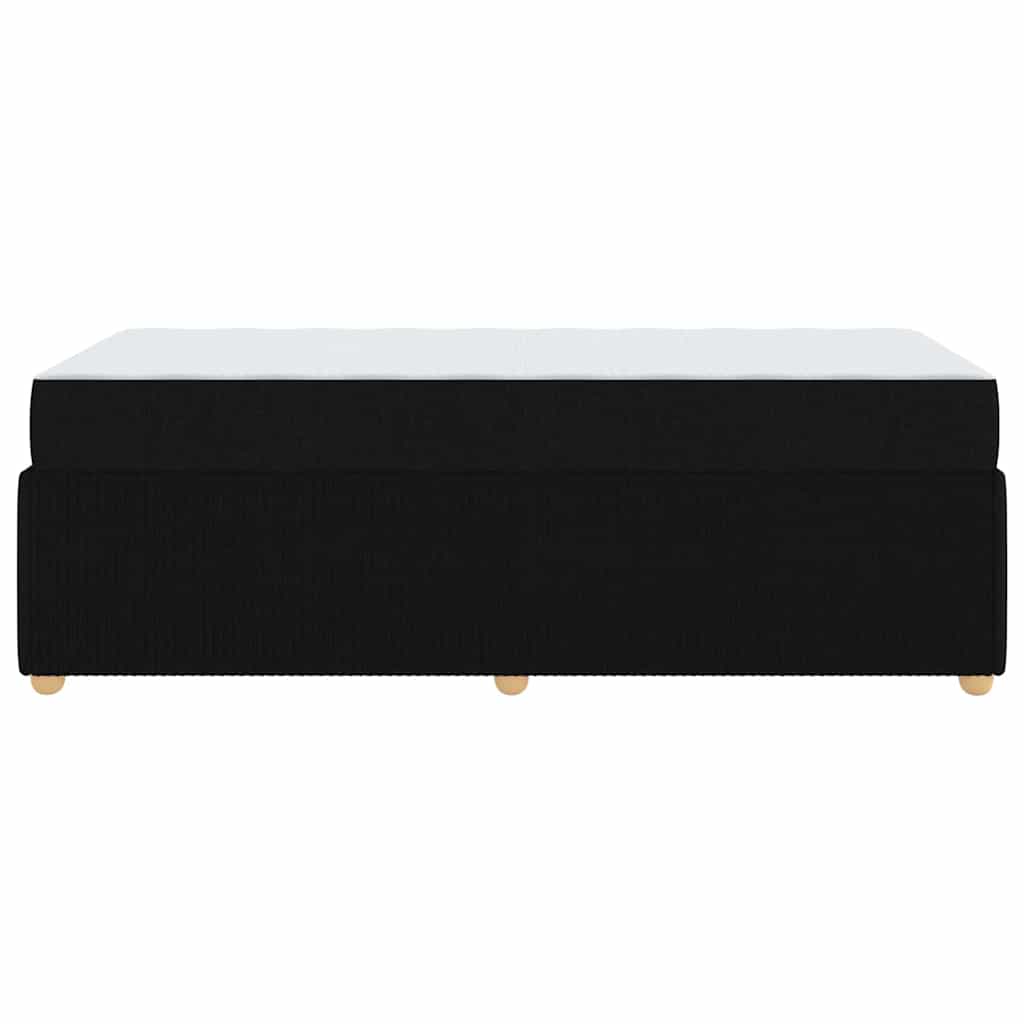 Bed Frame with Mattress Black 90 x 190 cm Fabric
