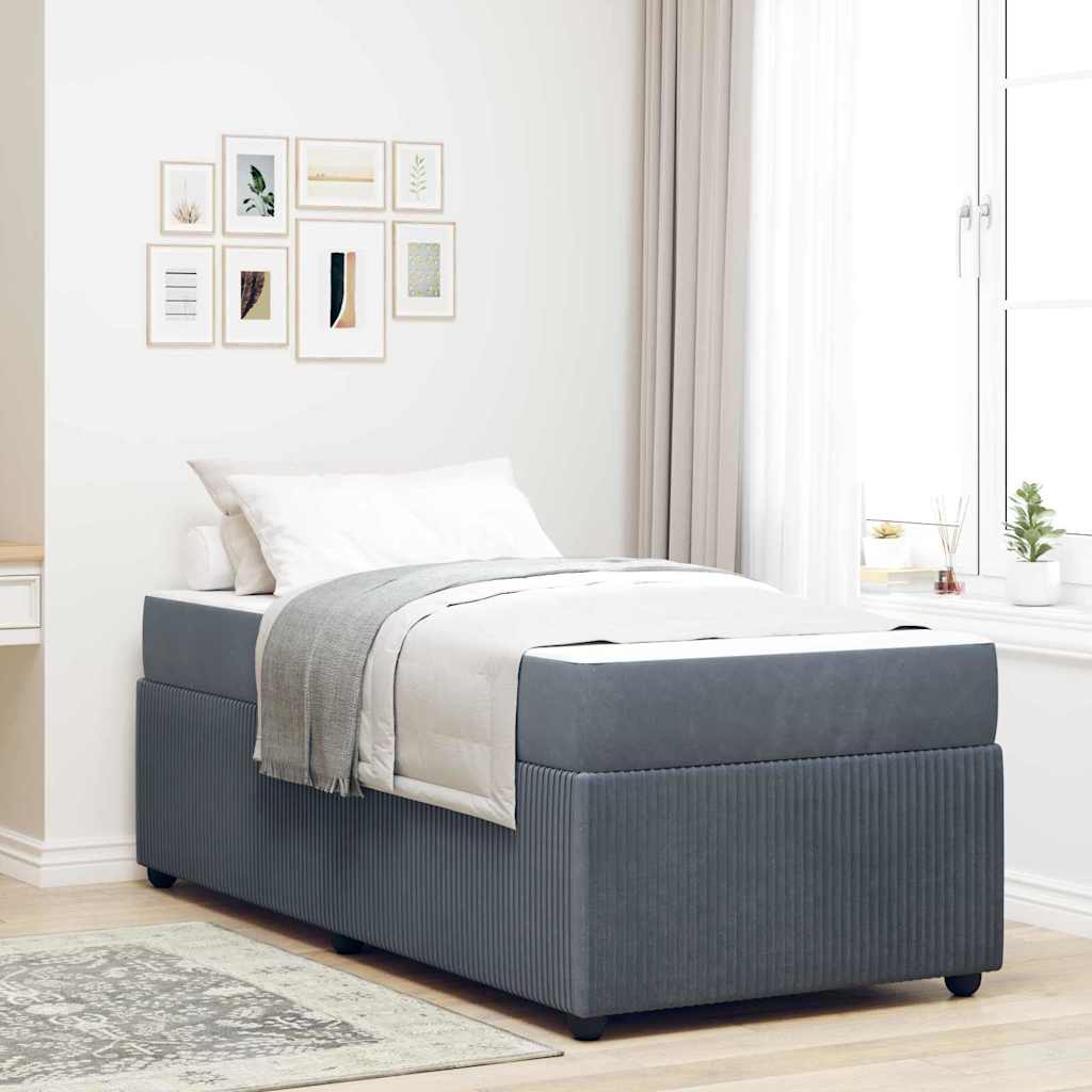 Bed Frame Dark Grey 90 x 190 cm Fabric