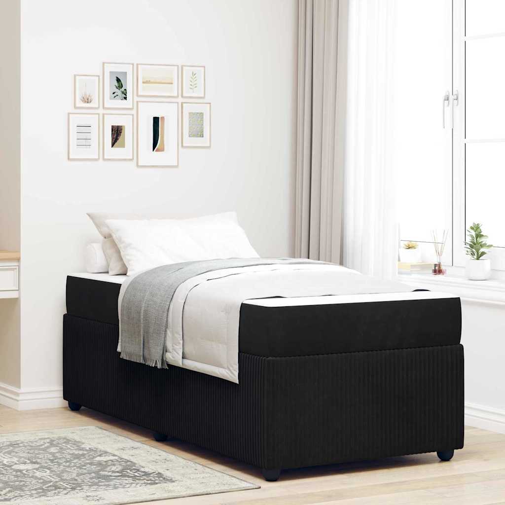 Bed Frame with Mattress with Mattress Black 90 x 190 cm Velvet
