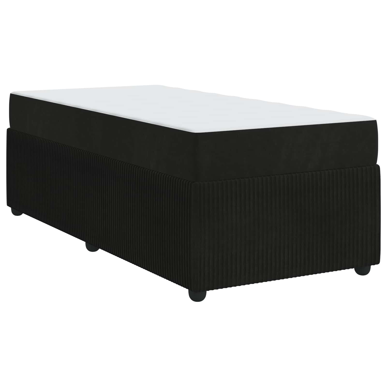 Bed Frame with Mattress Black 90 x 190 cm Fabric
