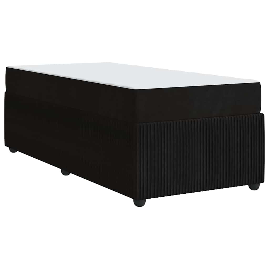 Bed Frame with Mattress Black 90 x 190 cm Fabric