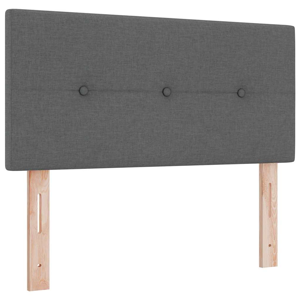 Box Spring Bed Dark Grey and White 107 x 203 cm Fabric