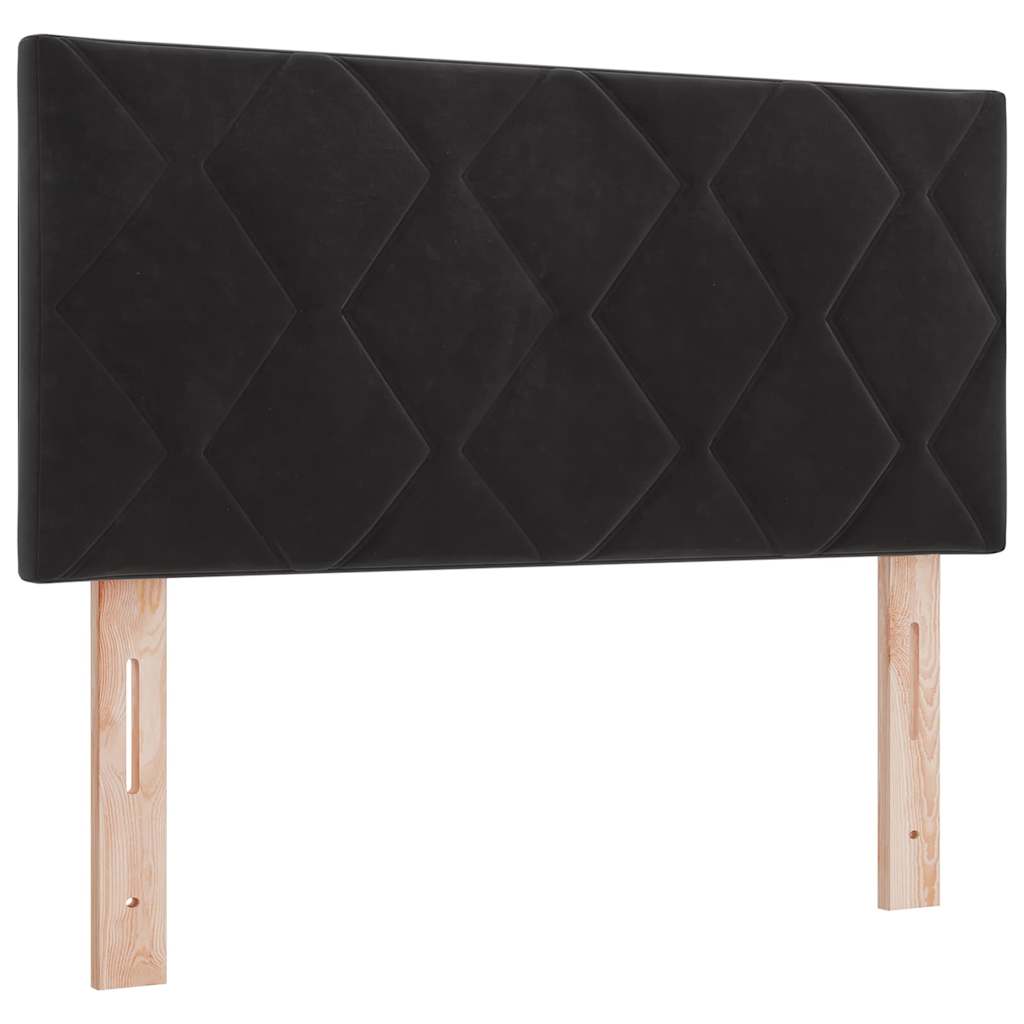 Box Spring Bed Black and White 107 x 203 cm Velvet