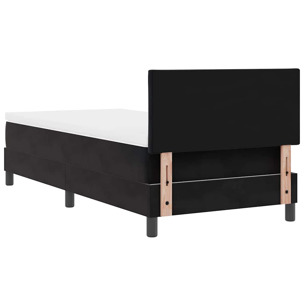 Box Spring Bed Black and White 107 x 203 cm Velvet