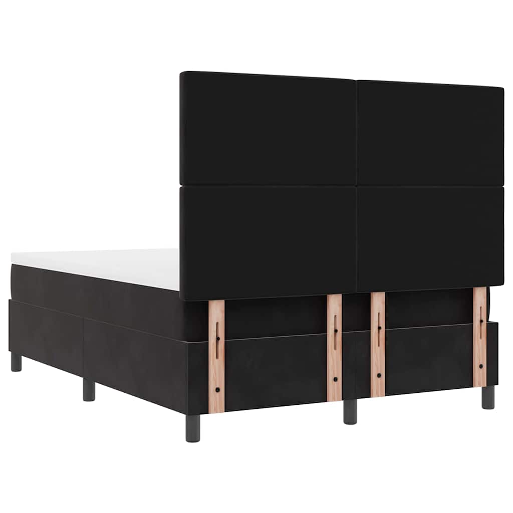 Box Spring Bed Black and White 152 x 203 cm Velvet