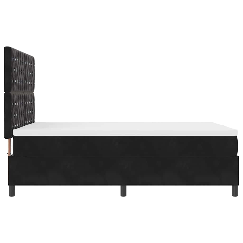 Box Spring Bed Black and White 152 x 203 cm Velvet