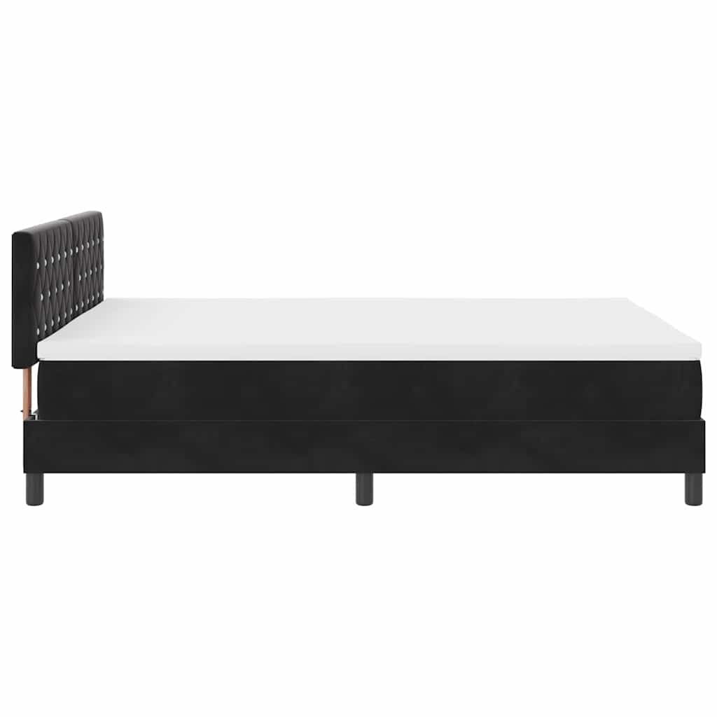Box Spring Bed Black and White 152 x 203 cm Velvet