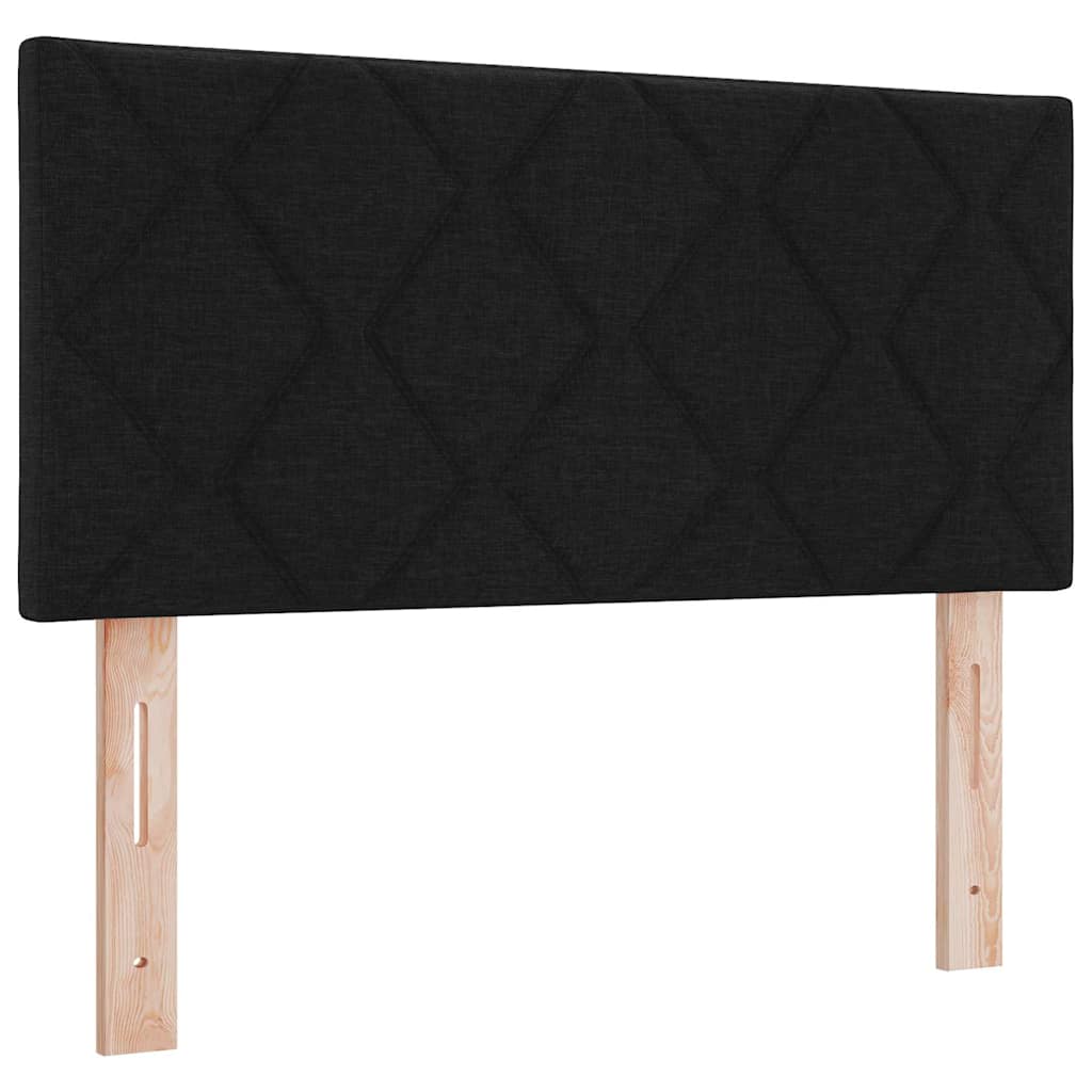 Box Spring Bed Black and White 107 x 203 cm Velvet