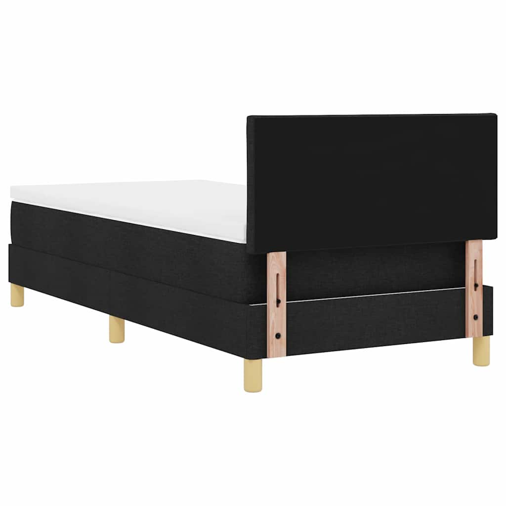 Box Spring Bed Black and White 107 x 203 cm Velvet