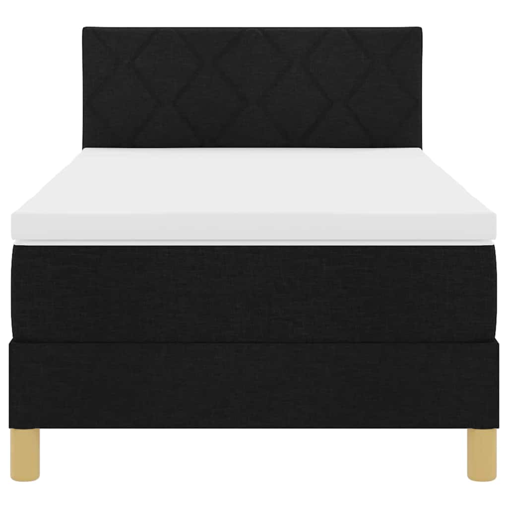Box Spring Bed Black and White 107 x 203 cm Velvet