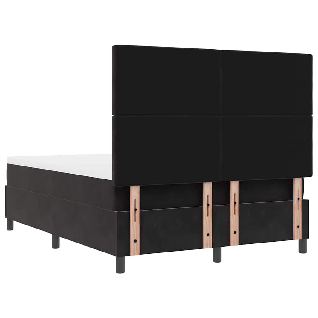 Box Spring Bed Black and White 152 x 203 cm Velvet