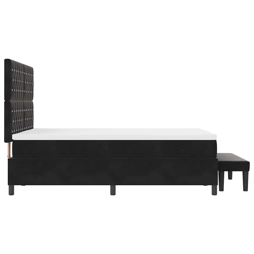 Box Spring Bed Black and White 152 x 203 cm Velvet
