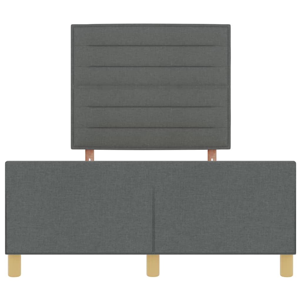 Bed Frame with Headboard Dark Grey 137 x 190 cm Fabric