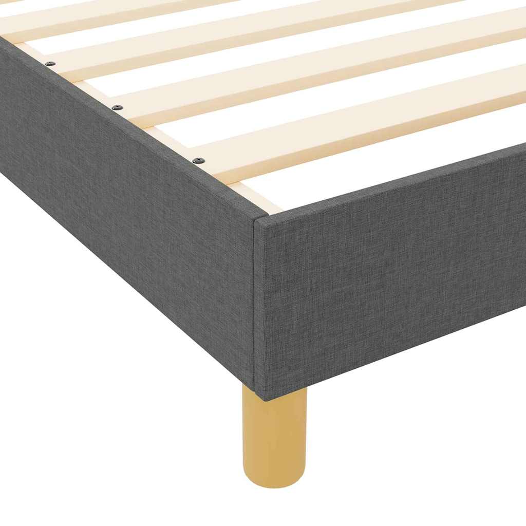 Bed Frame with Headboard Dark Grey 137 x 190 cm Fabric