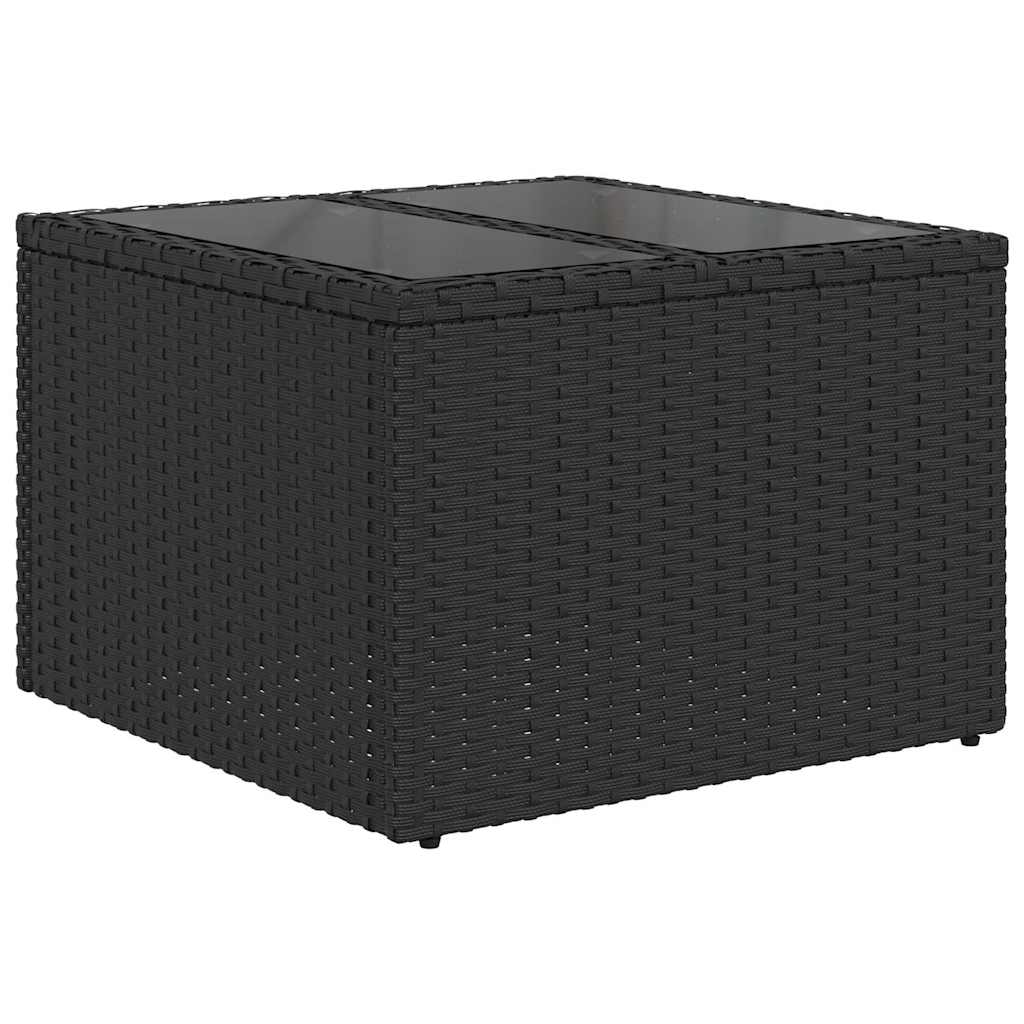 Garden Sofa Set 8 pcs 7-Seater Black Poly Rattan