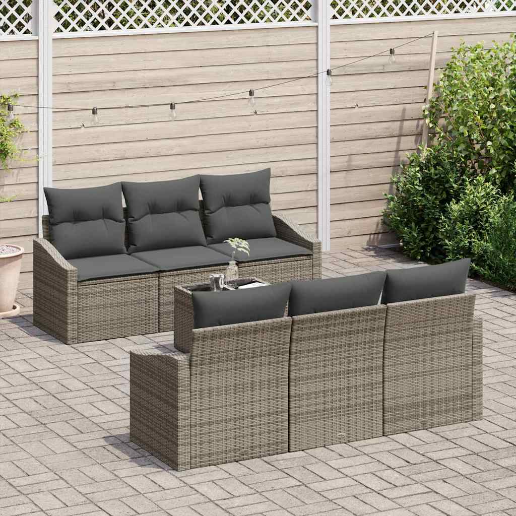 Garden Sofa Set with Cushion Manual 7 pcs Grey 55 x 55 x 37 cm