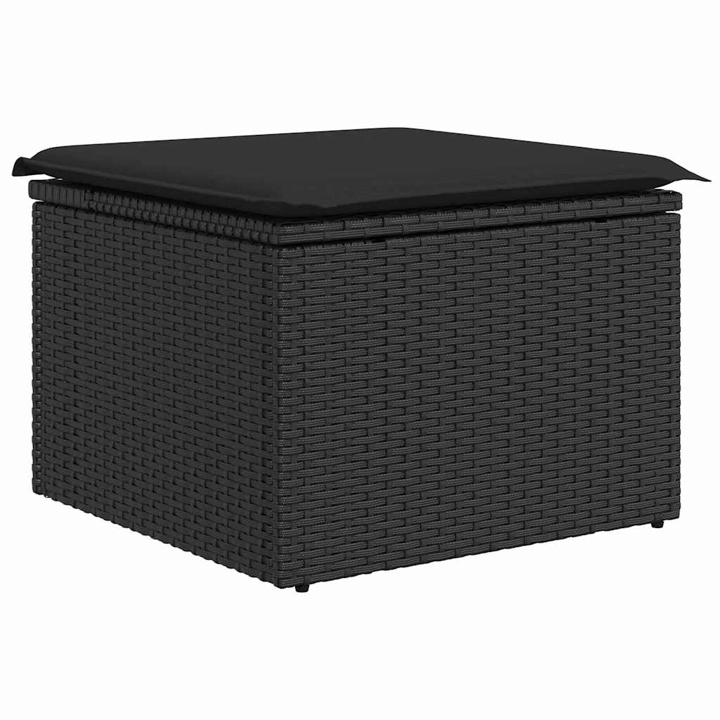 Sofa Set 4 pcs Black Poly Rattan
