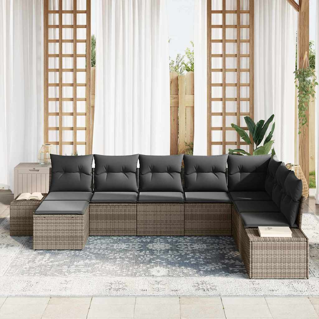 Garden Sofa Set 8 pcs Grey 319 x 209 x 85 cm Poly rattan