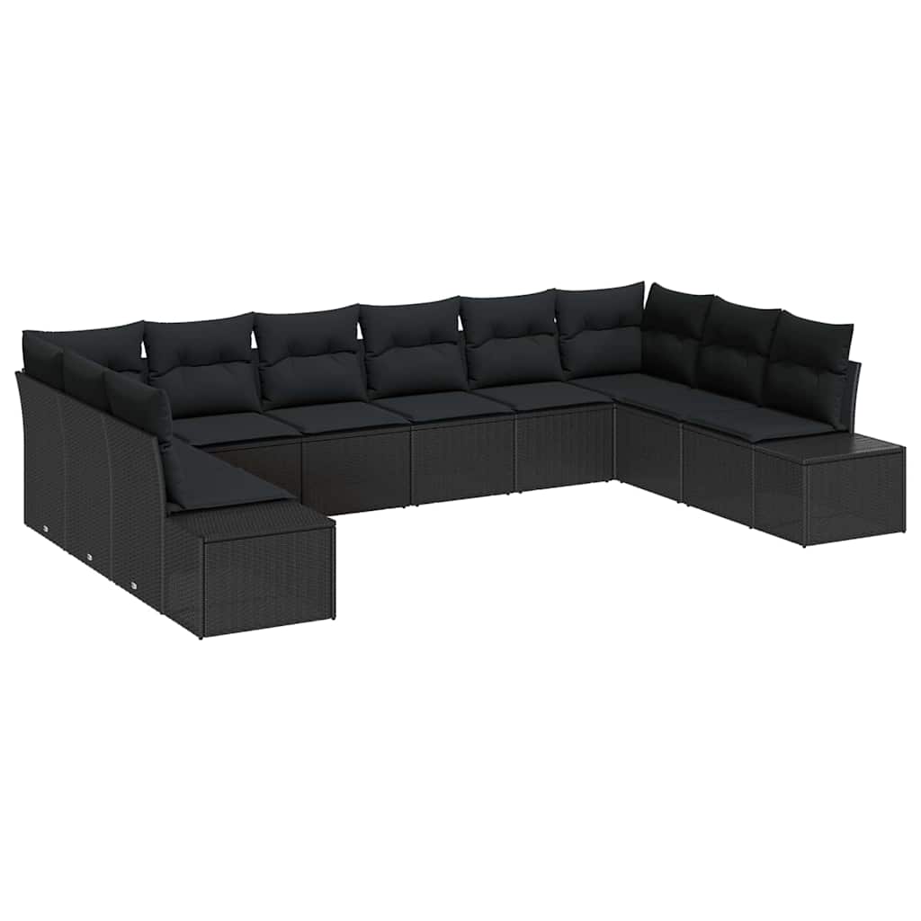 Garden Sofa Set 10 pcs Black 344 x 209 x 85 cm Poly rattan