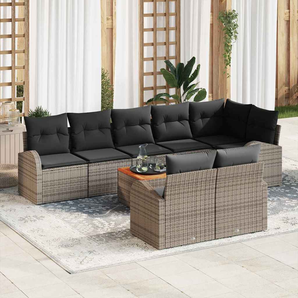 Garden Sofa Set 9 pcs Grey