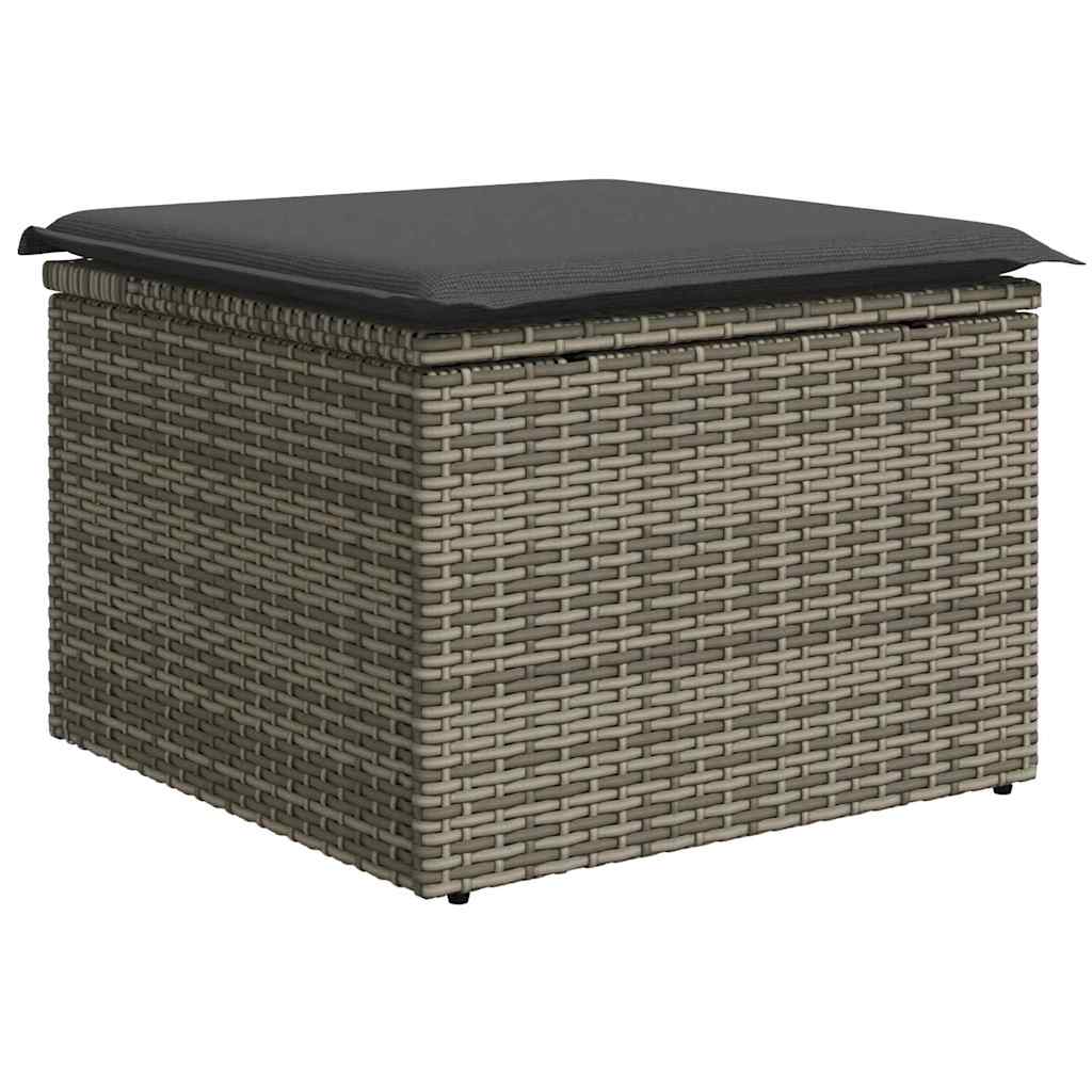 Garden Sofa Set 8 pcs Grey Poly Rattan