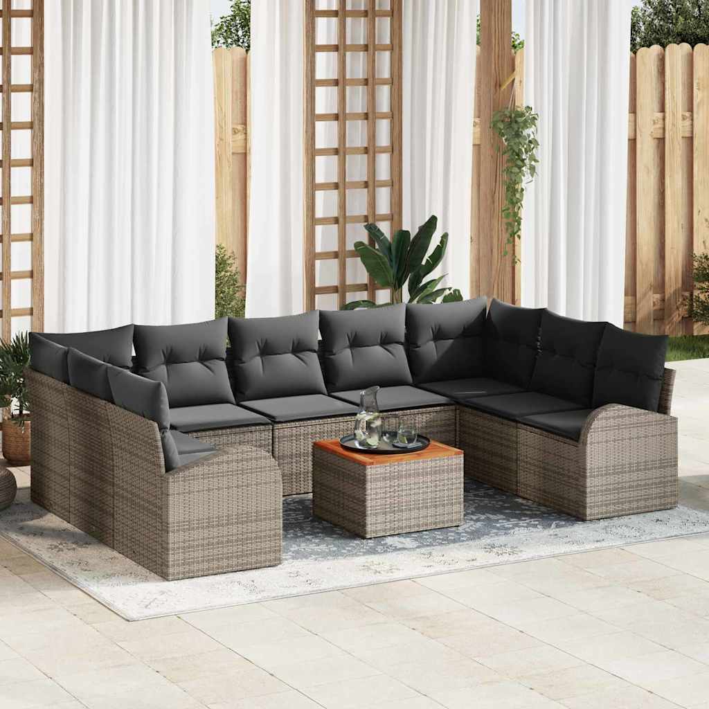 Garden Sofa Set 10 pcs Grey