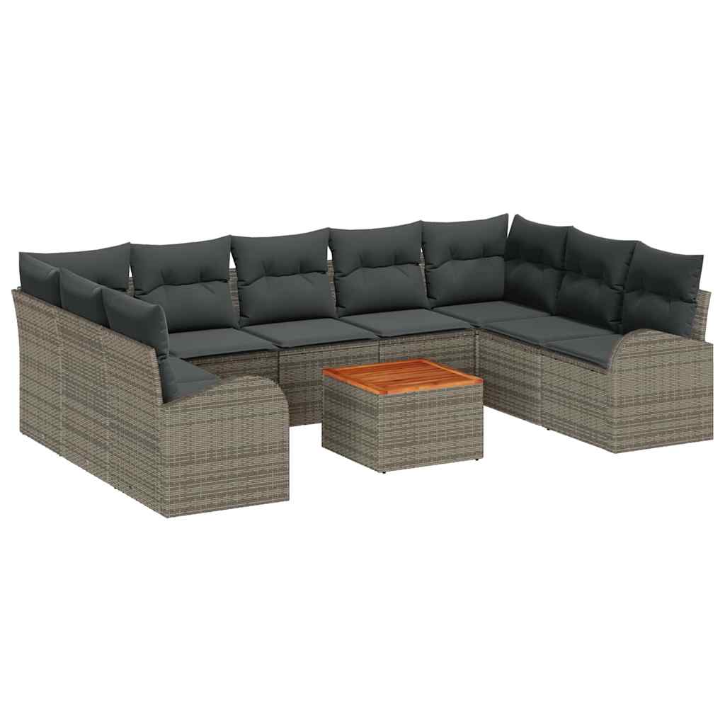 Garden Sofa Set 10 pcs Grey