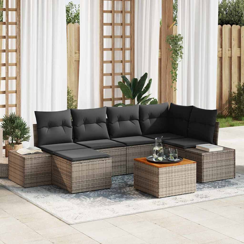 Garden Sofa Set 7 pcs Grey