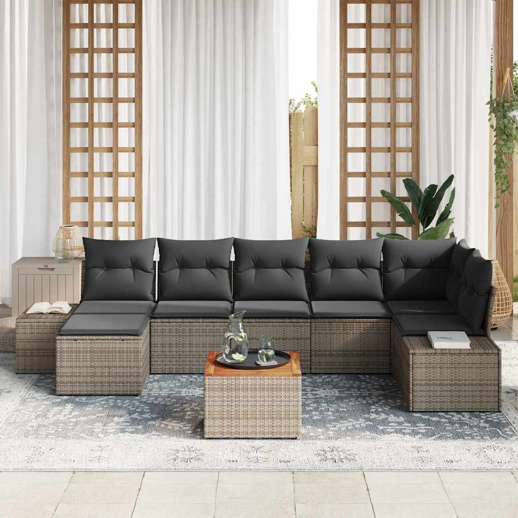Garden Sofa Set 8 pcs Grey