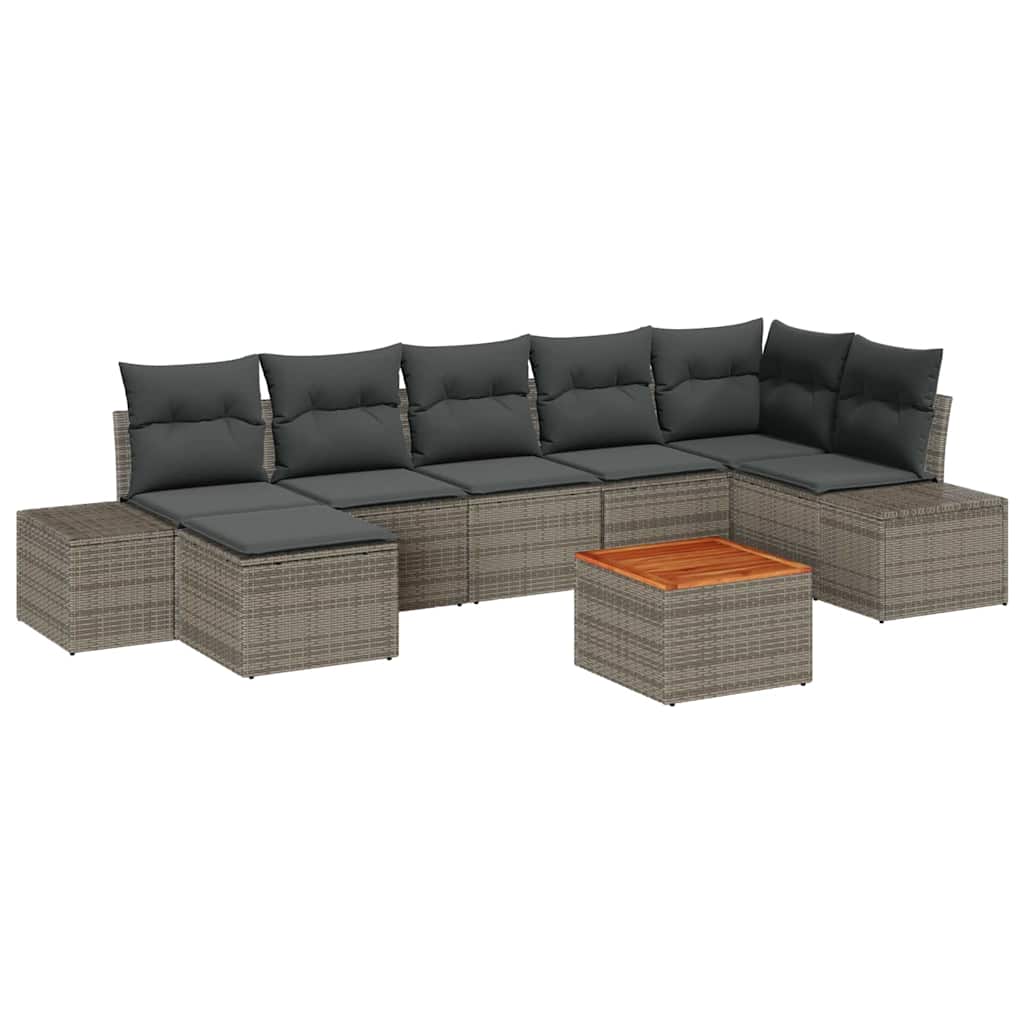 Garden Sofa Set 8 pcs Grey
