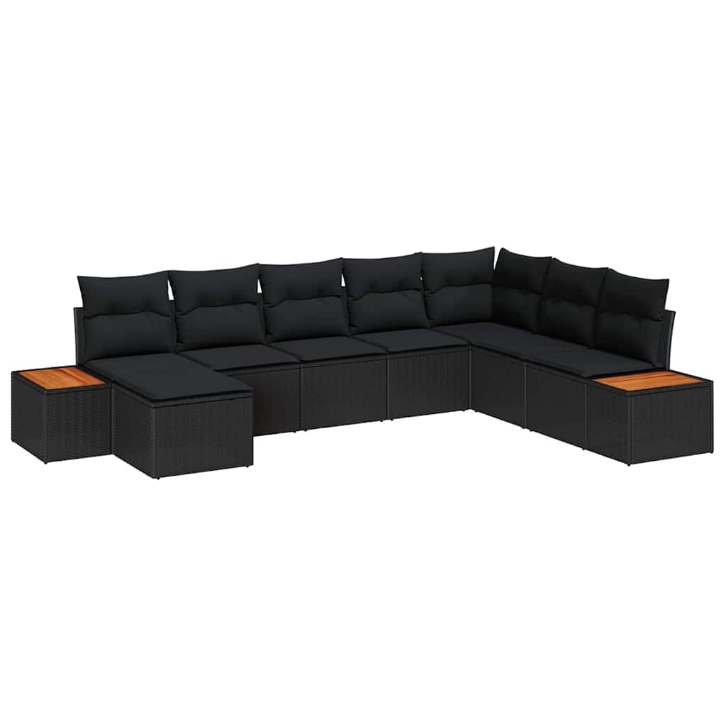 Garden Sofa Set 8 pcs Black 319 x 209 x 85 cm Poly rattan
