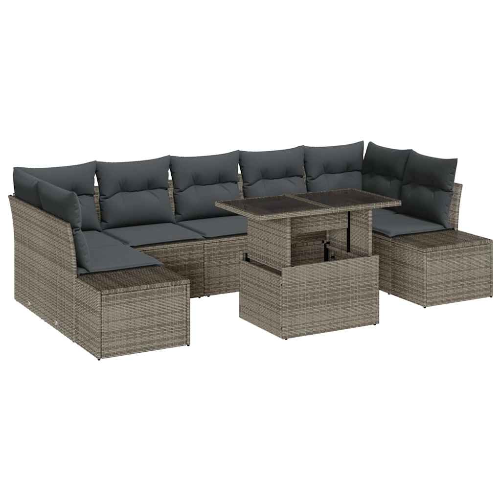 Garden Sofa Set with Cushion 8 pcs Grey 100 x 55 x 73 cm