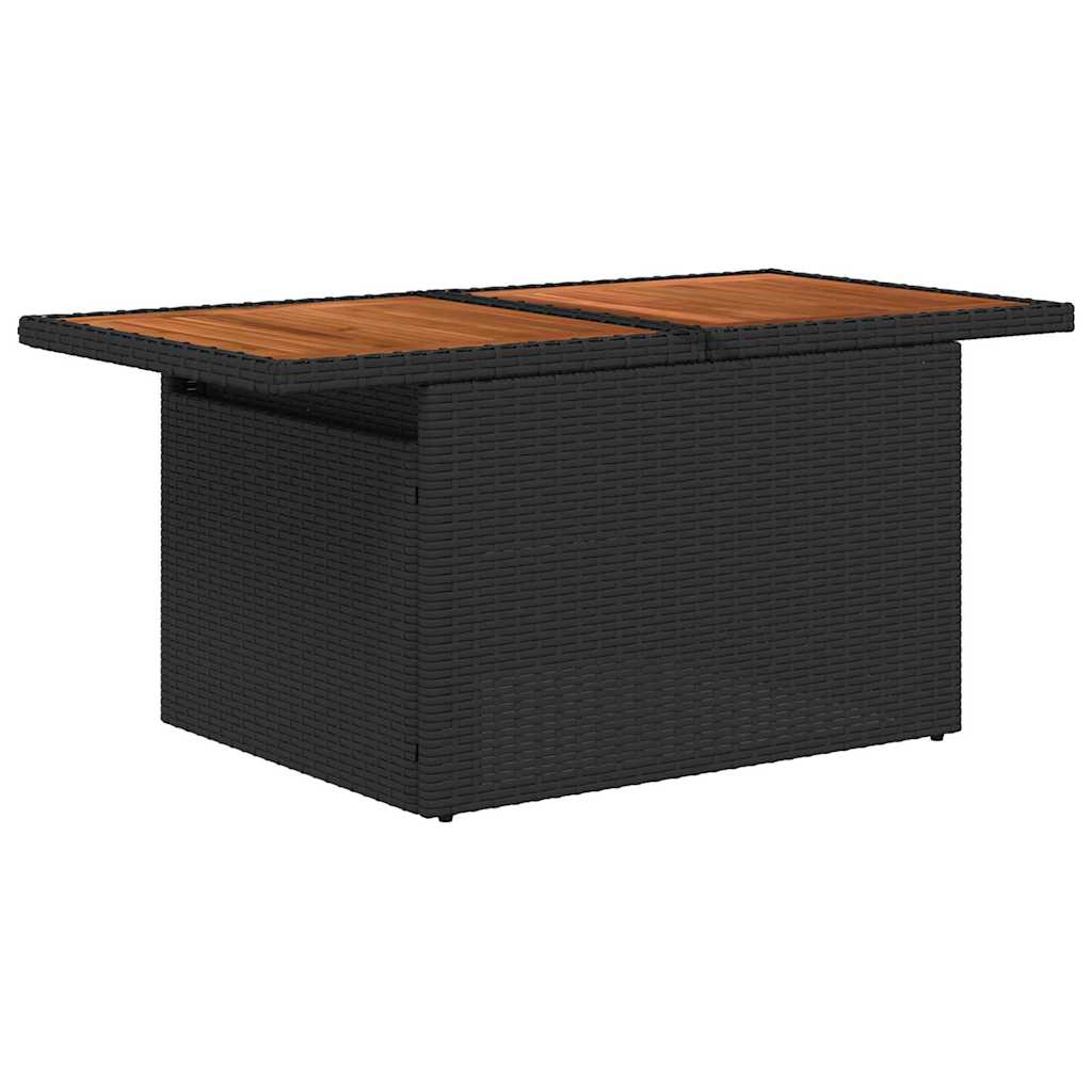 Garden Sofa Set with Storage 7 pcs Black Poly rattan