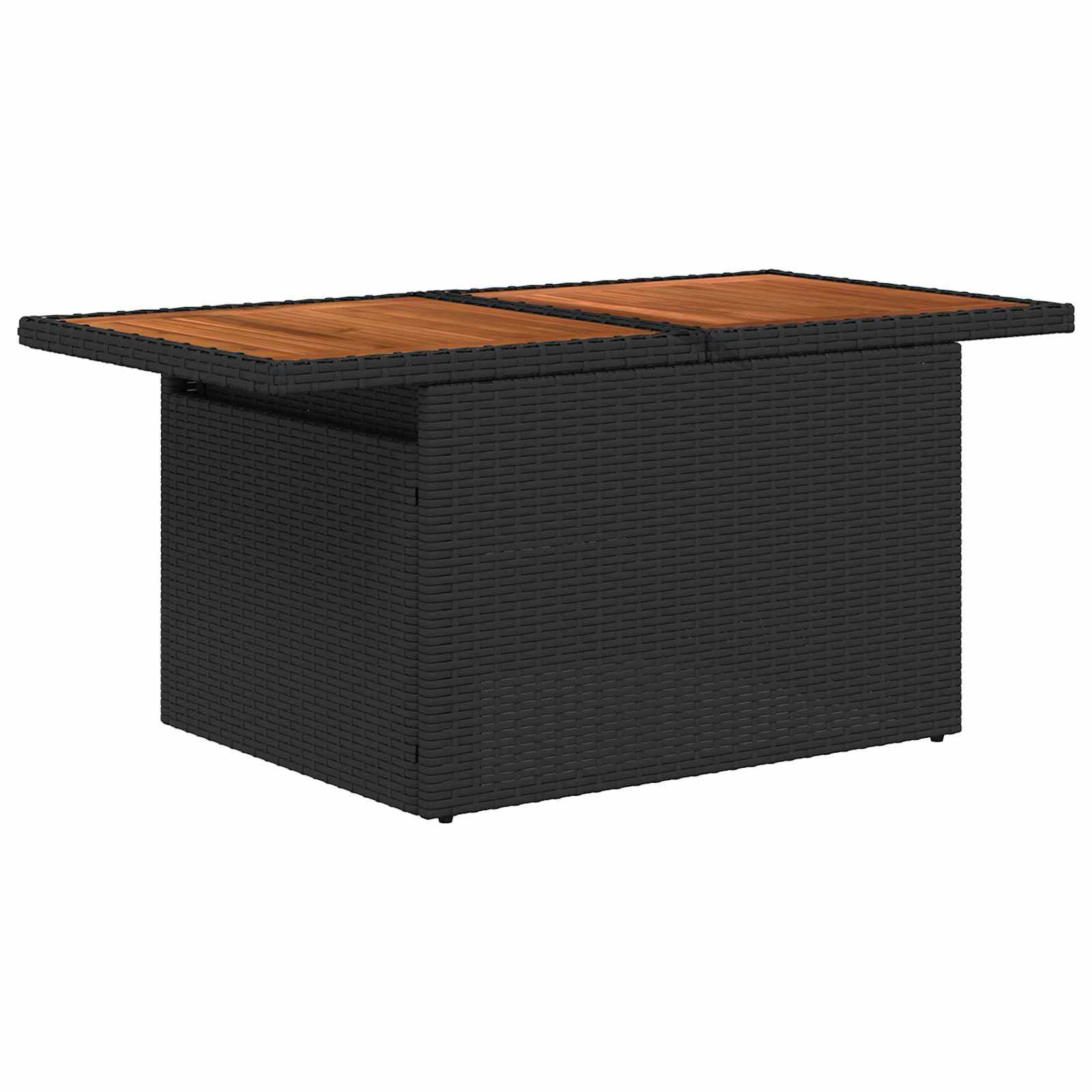 Garden Sofa Set with Storage 9 pcs Black Poly rattan