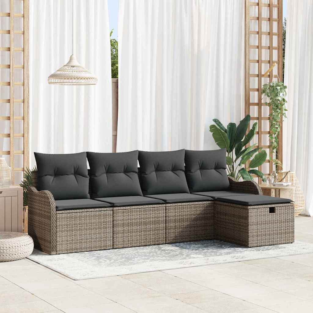 Garden Sofa Set 5 pcs Grey 231 x 117 x 85 cm Poly rattan