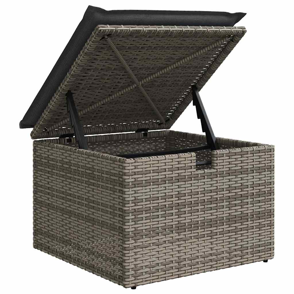 Sofa Set 6 pcs 6-Seater Grey Poly Rattan