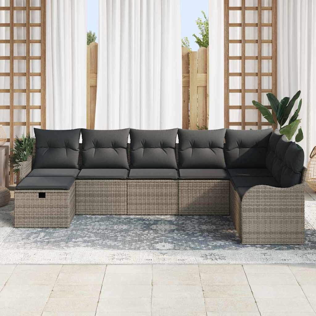 Garden Sofa Set 8 pcs Grey 287.5 x 177.5 x 85 cm Poly rattan