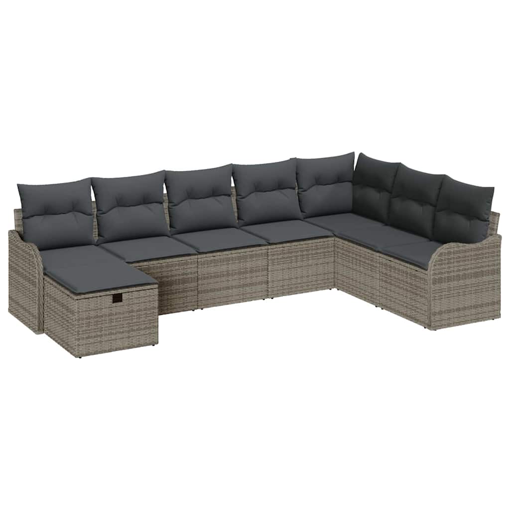 Garden Sofa Set 8 pcs Grey 287.5 x 177.5 x 85 cm Poly rattan