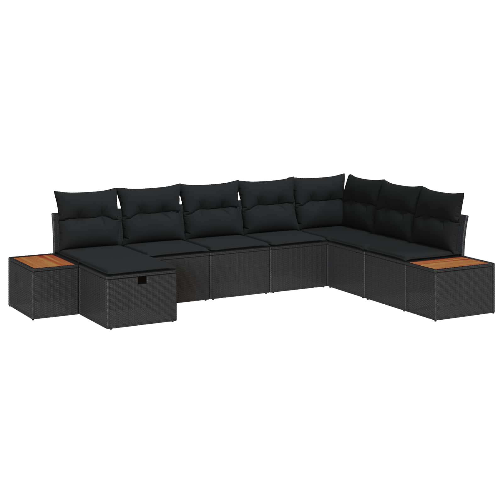Garden Sofa Set with Cushion 8 pcs Black Poly rattan