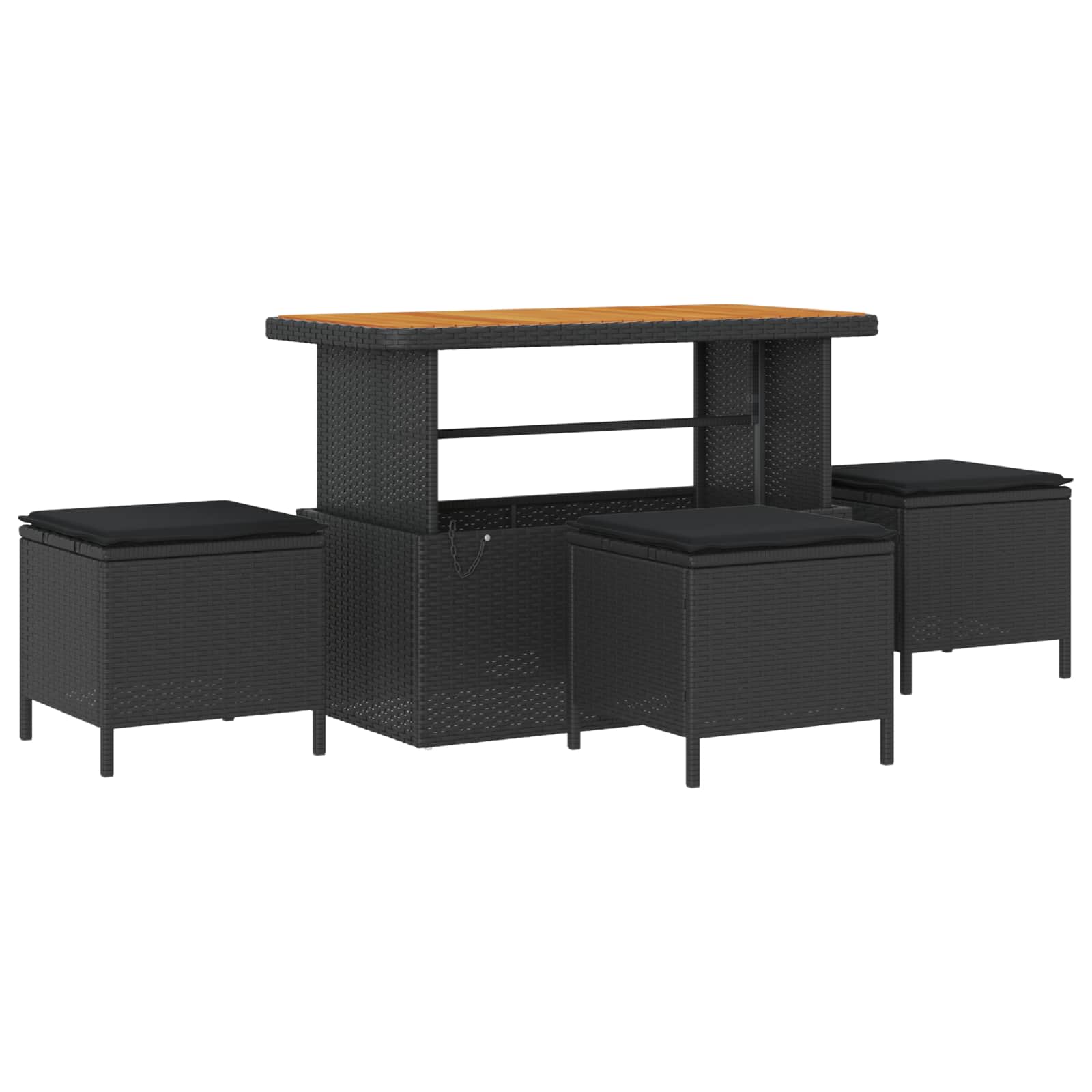 Garden Sofa Set 9 pcs Black Poly Rattan