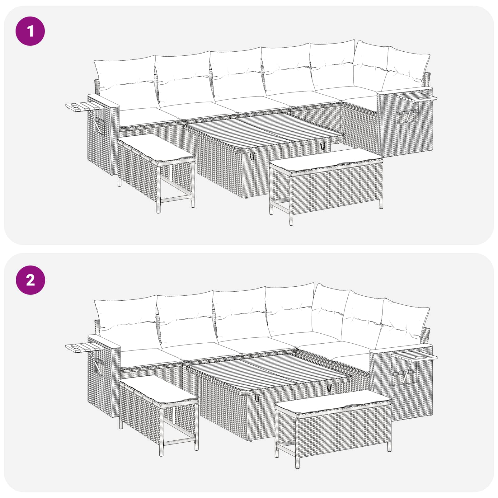 Garden Sofa Set 9 pcs Black Poly Rattan