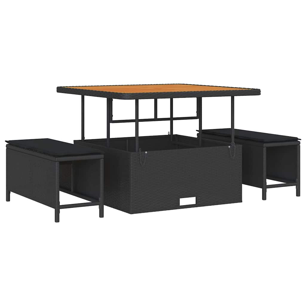 Garden Sofa Set with Cushion Black 100 x 100 x 71 cm