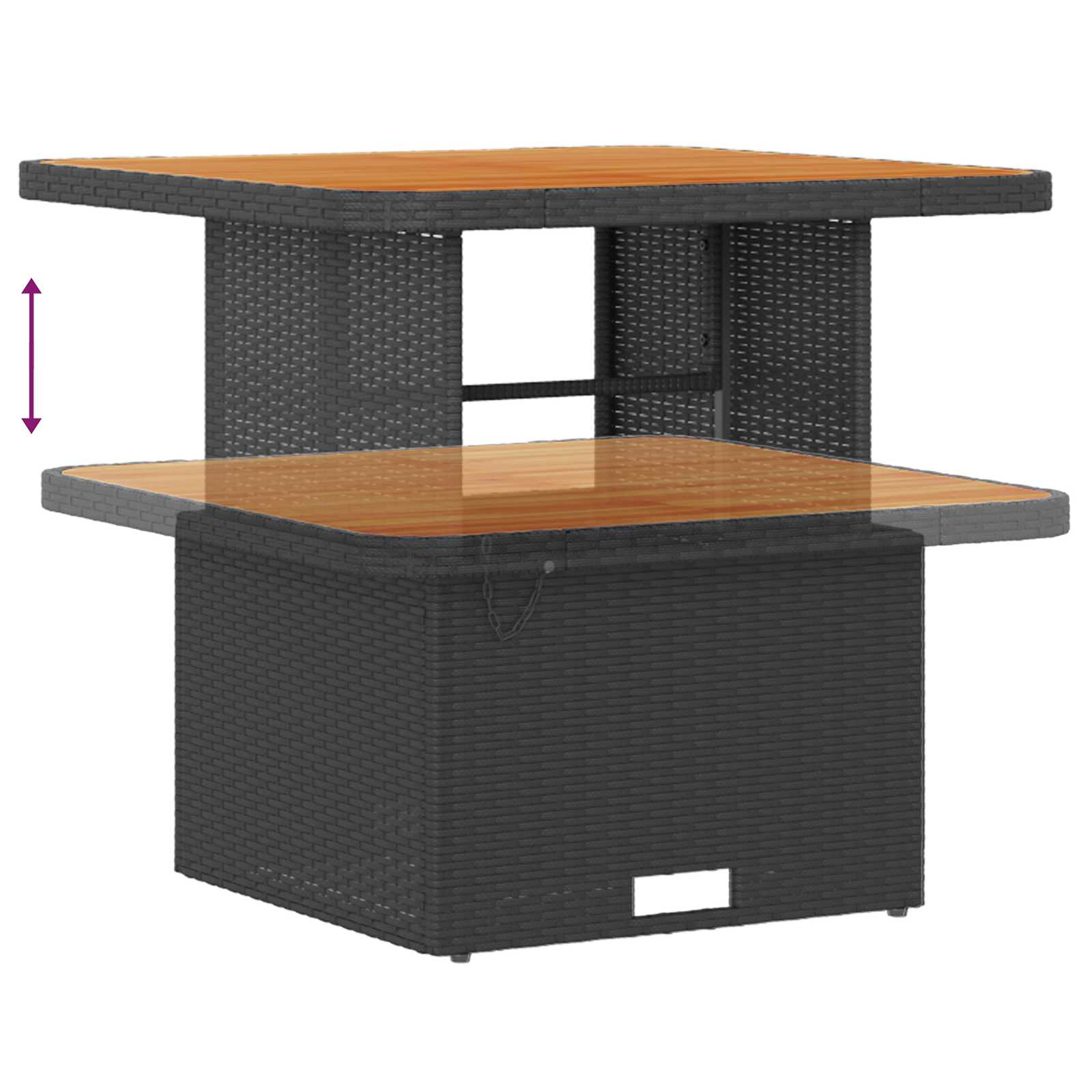 Garden Sofa Set 8 pcs Black Poly Rattan and Powder-Coated Steel