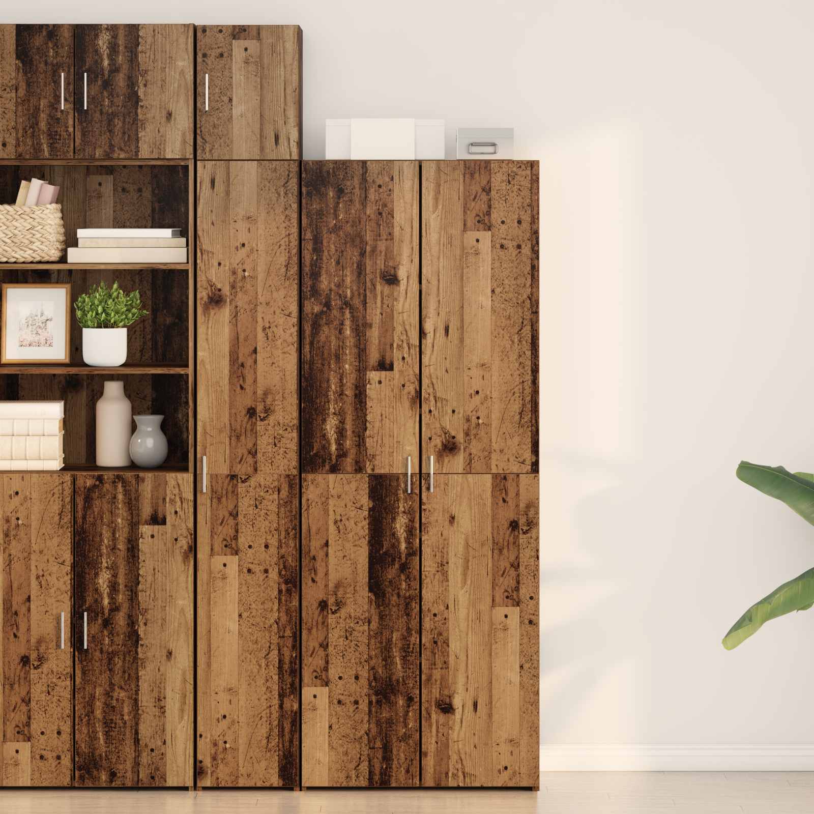 Highboard 2 pcs Old Wood 70 x 42,5 x 185 cm