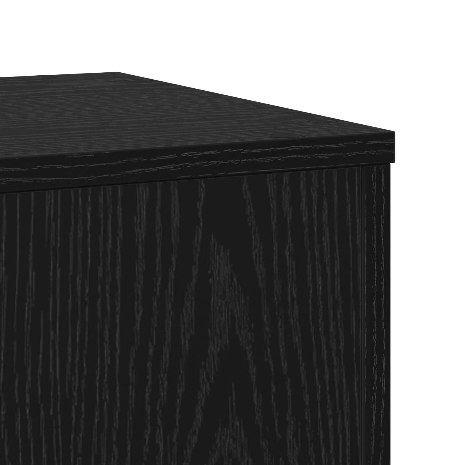 Plant Stand 2 pcs Black Oak 33 x 33 x 100 cm Engineered Wood