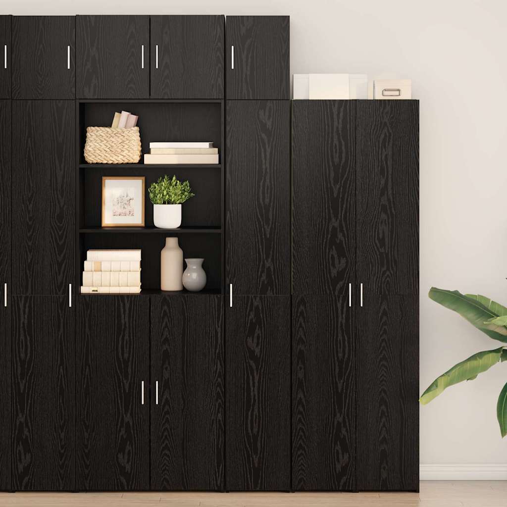 Storage Cabinet 2 pcs Black Oak 30 x 42,5 x 225 cm