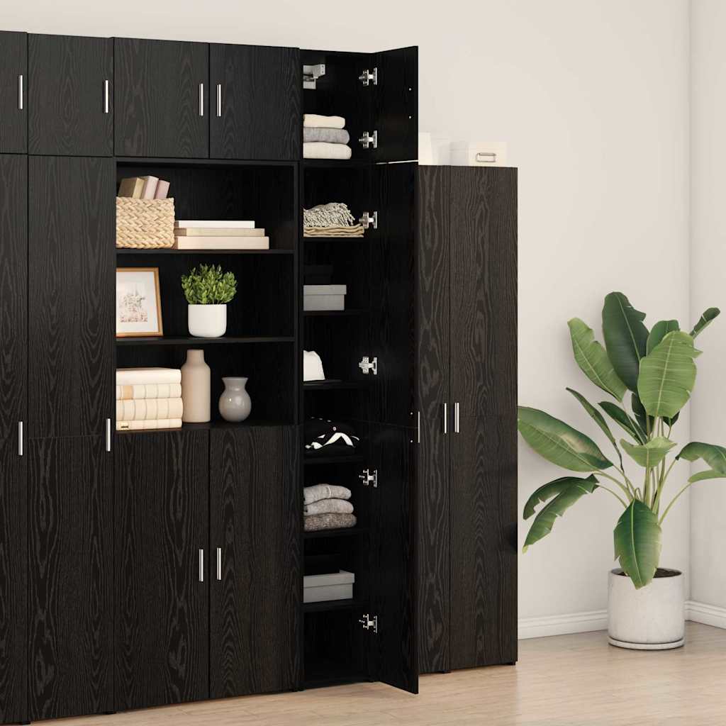 Storage Cabinet 2 pcs Black Oak 30 x 42,5 x 225 cm
